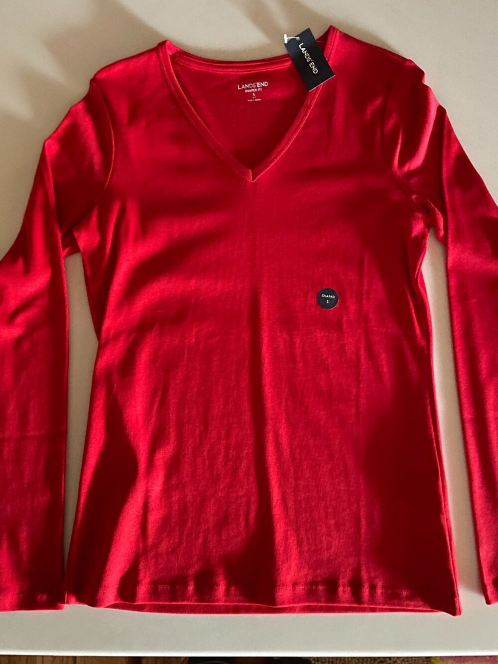 Lands' End Wild Cherry Long-Sleeve Top (Women's Small) - Brand new!